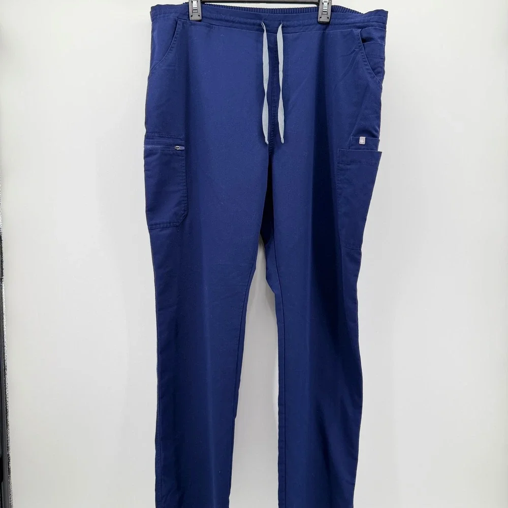 FIGS Technical Collection Navy Blue Scrub Pants XXL Tall TW2000T Mens Cargo